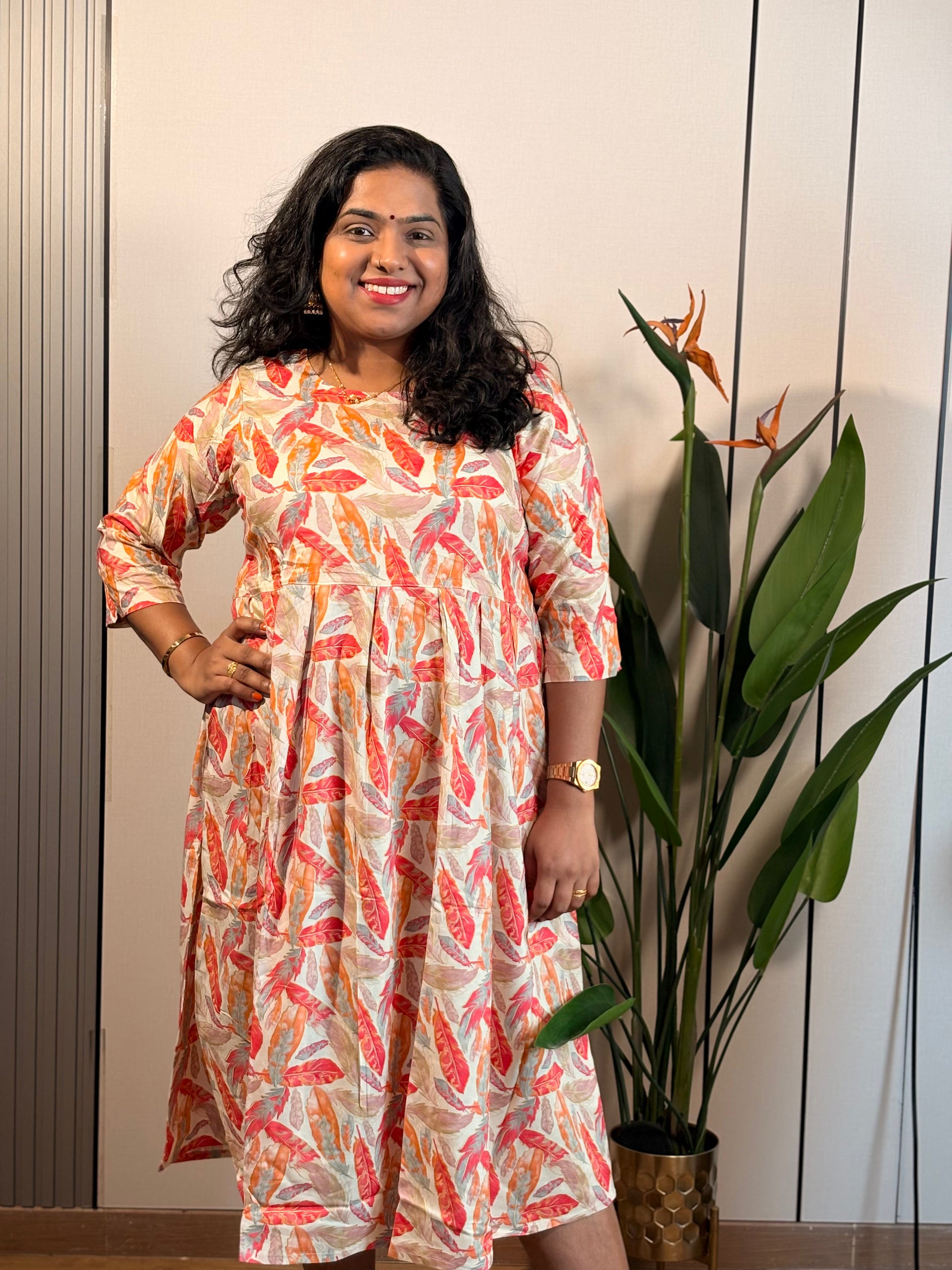 Pink Leaf Grace Dress
