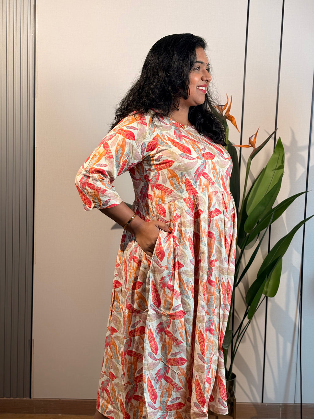 Pink Leaf Grace Dress