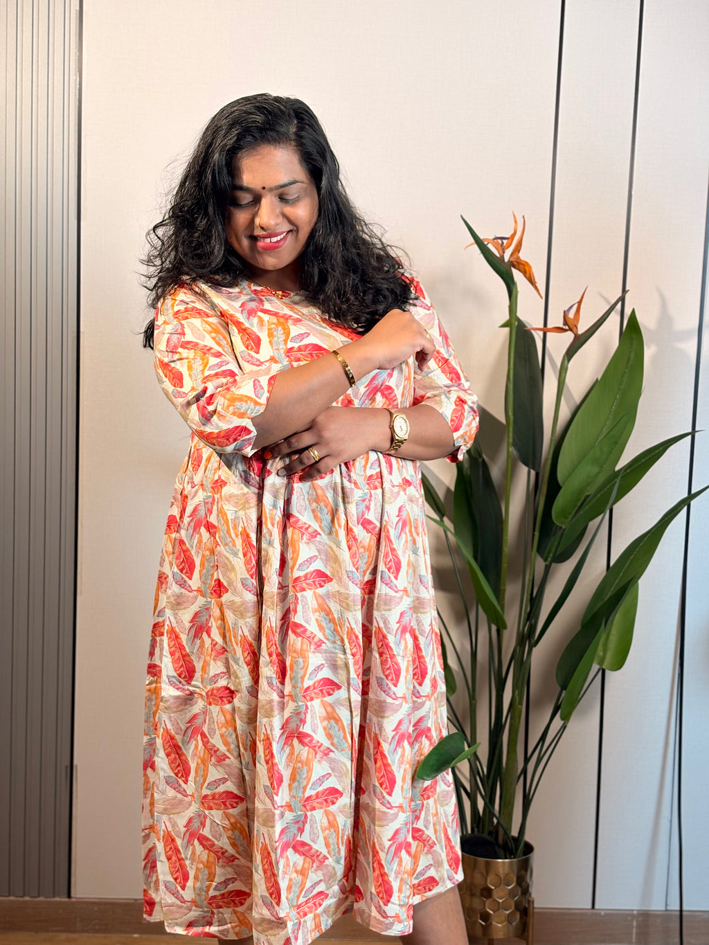 Pink Leaf Grace Dress