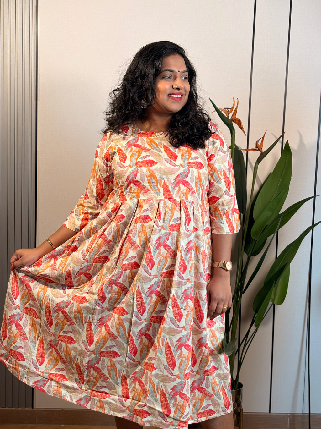 Pink Leaf Grace Dress