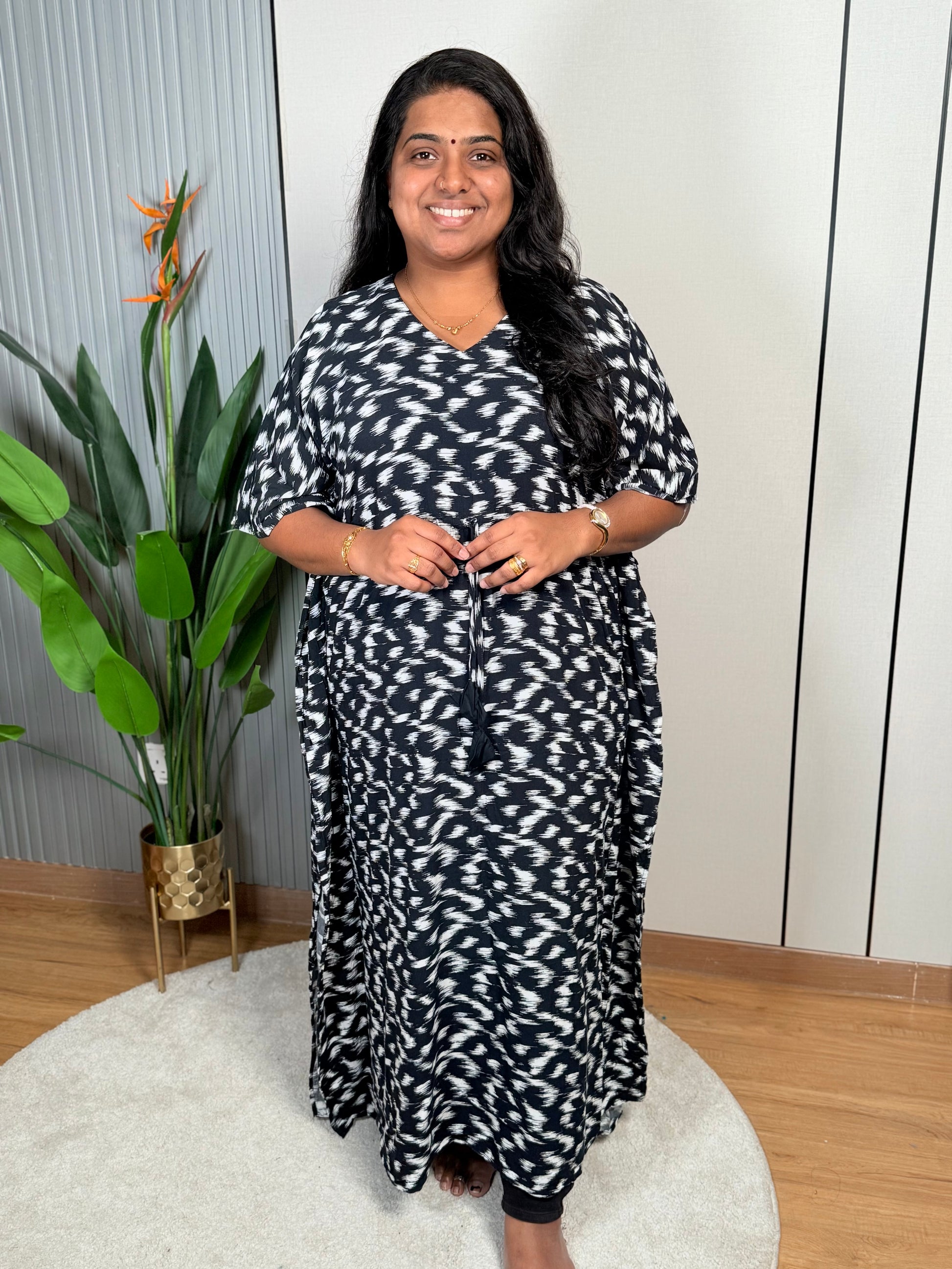 Midnight Black Kaftan Nightwear
