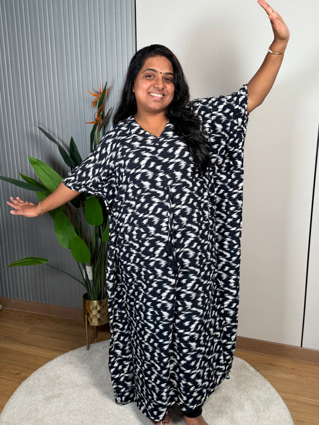 Midnight Black Kaftan Nightwear