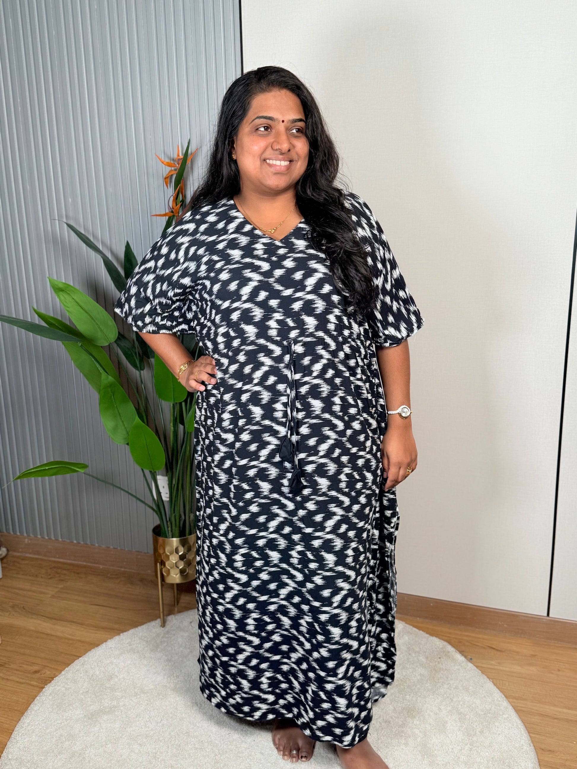 Midnight Black Kaftan Nightwear