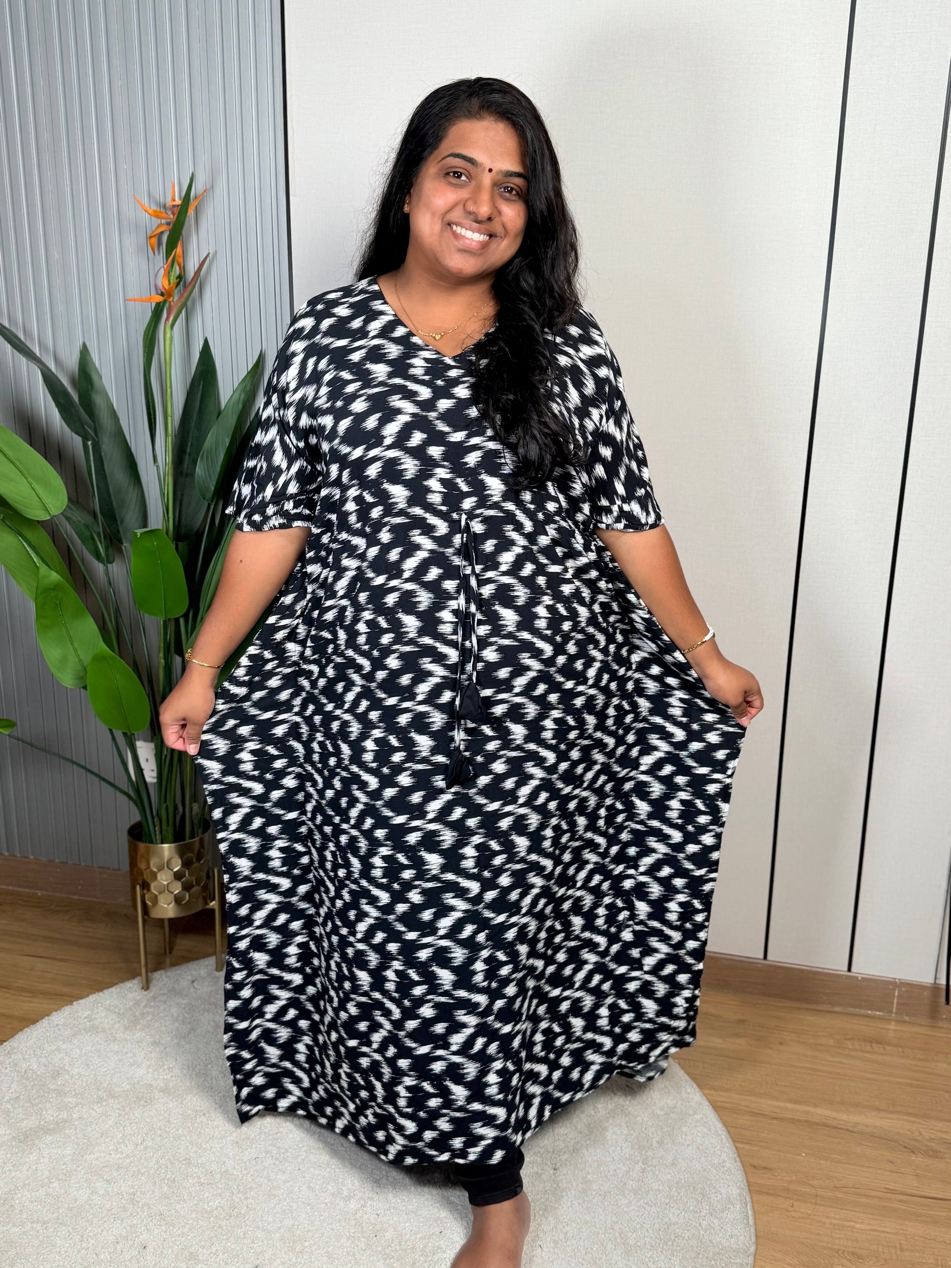Midnight Black Kaftan Nightwear