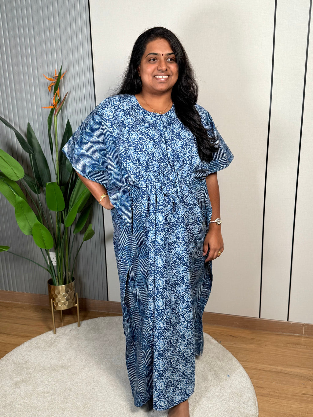 Blue Bloom Kaftan Nightwear