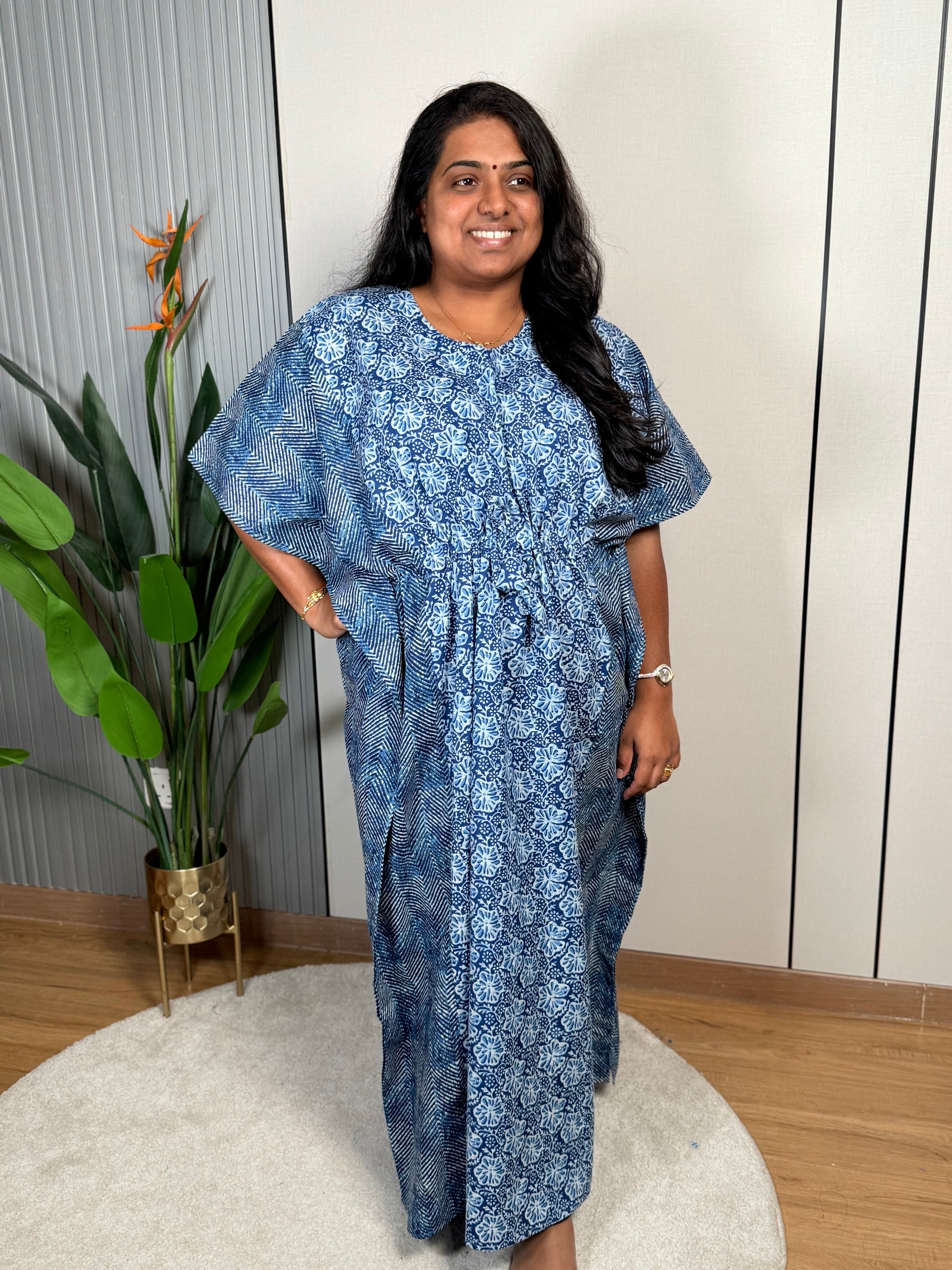 Blue Bloom Kaftan Nightwear