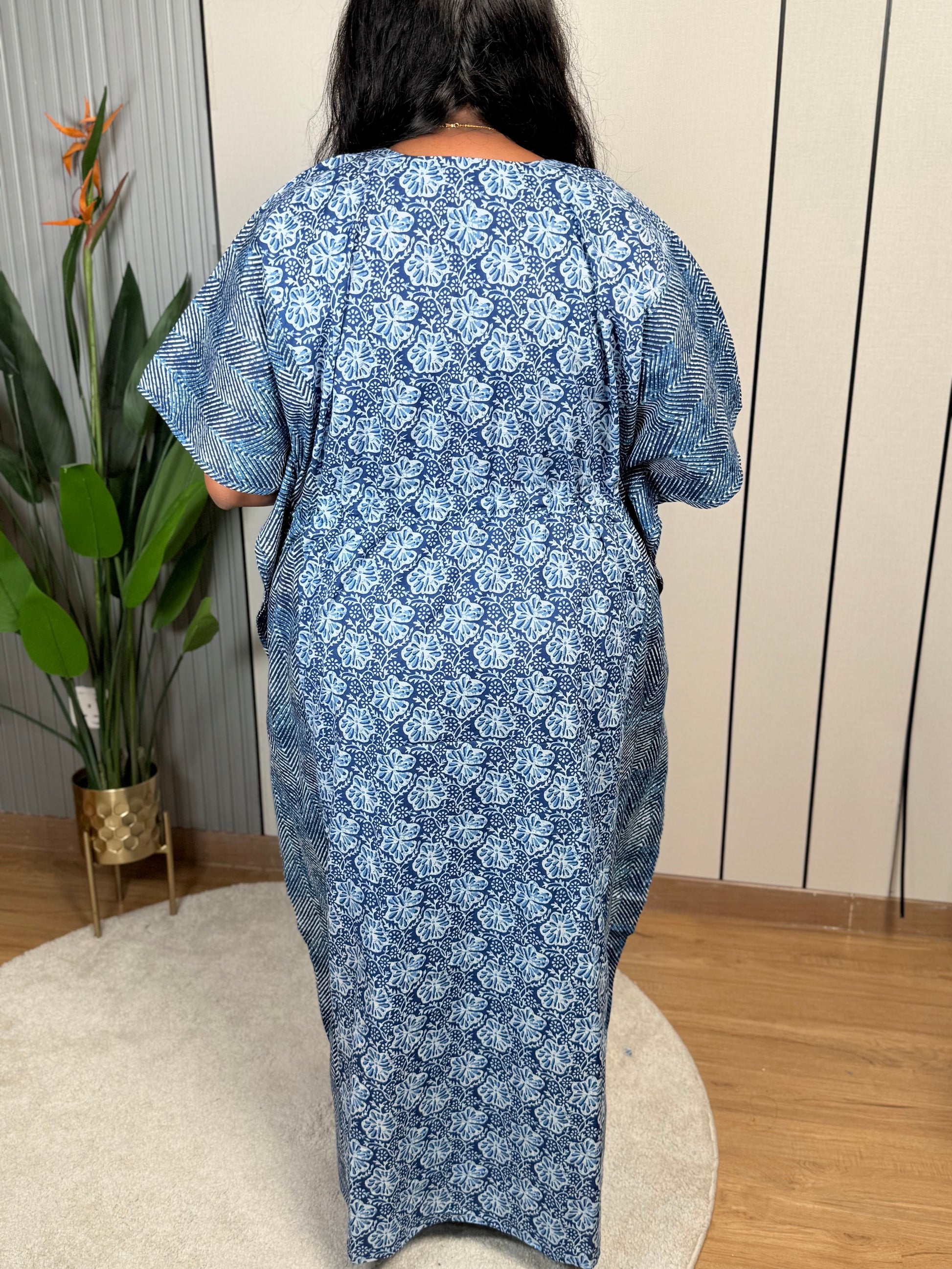 Blue Bloom Kaftan Nightwear