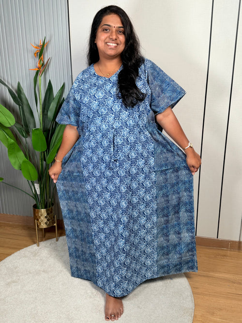Blue Bloom Kaftan Nightwear