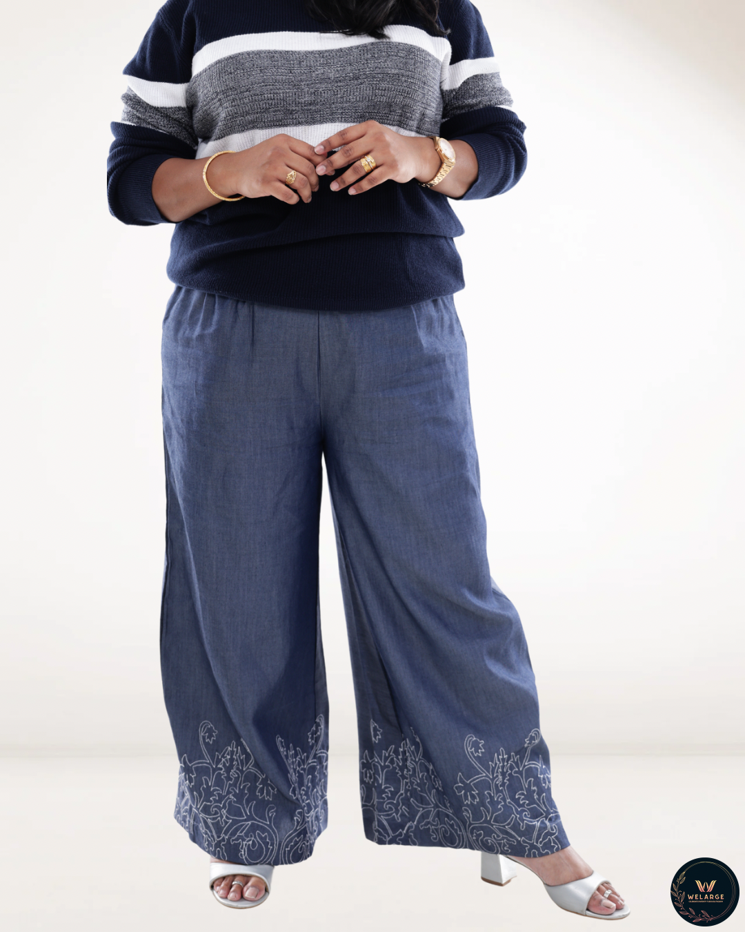 Denim Palazzo Plus Size Pants