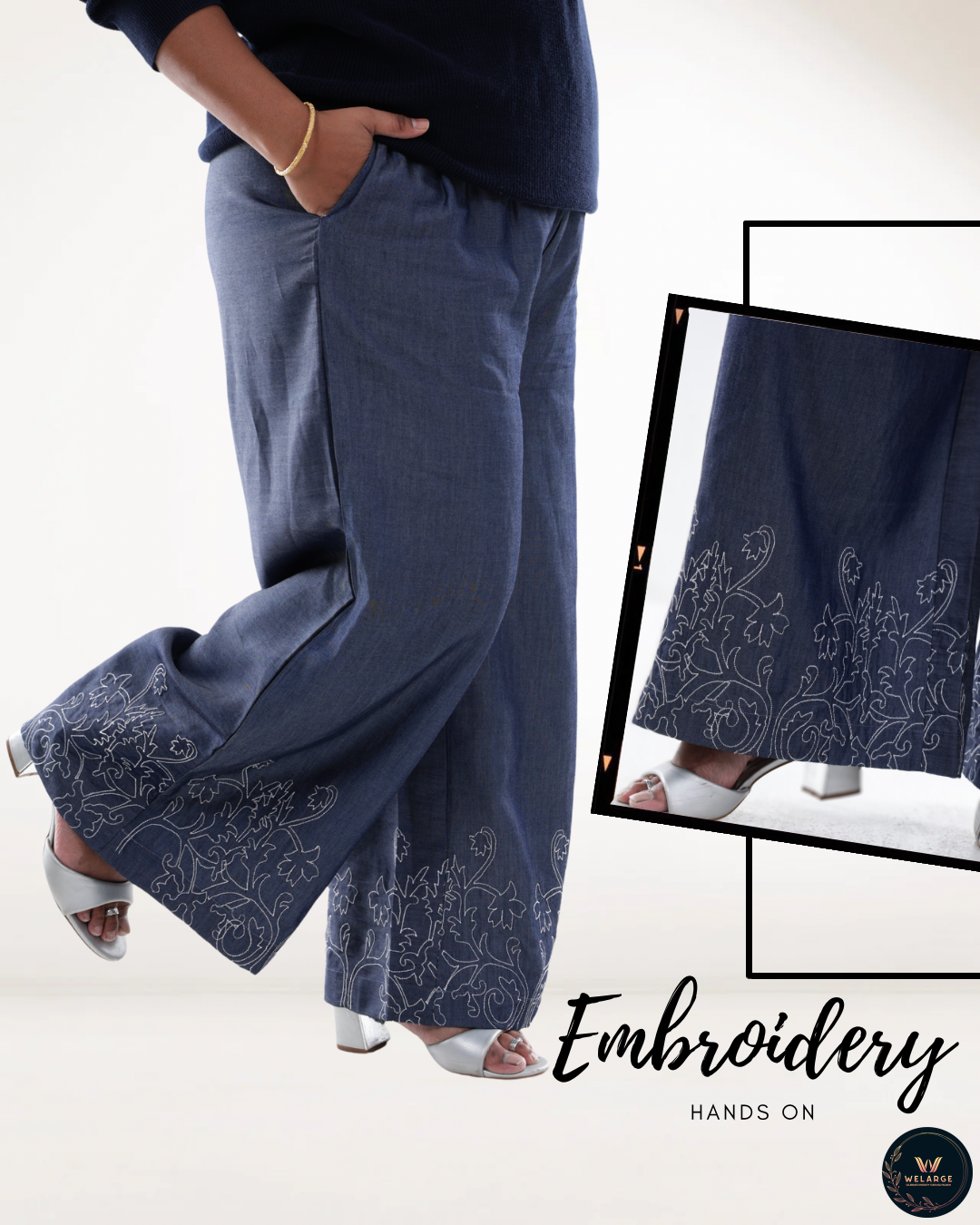 Denim Palazzo Plus Size Pants