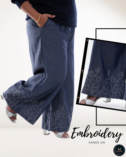 Denim Palazzo Plus Size Pants