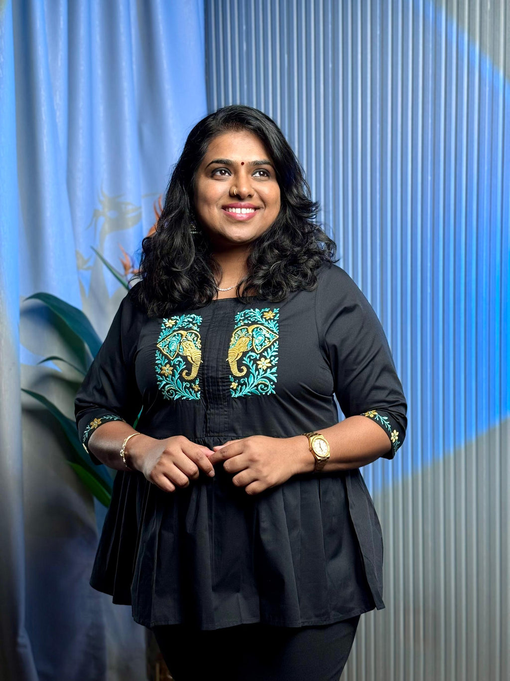 Majestic Elephant Peplum Kurti