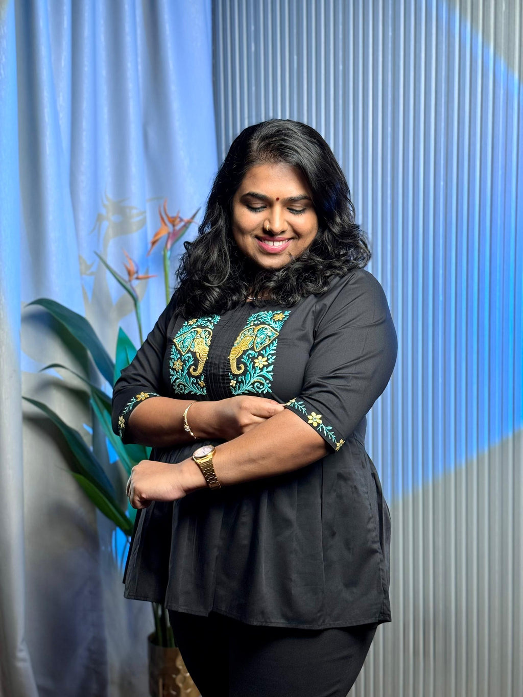 Majestic Elephant Peplum Kurti