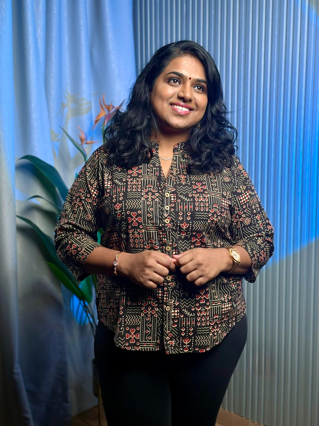 Brown Heritage Ethnic Cotton Shirt