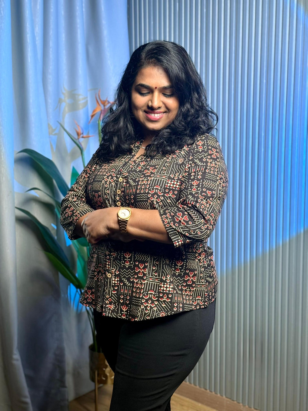 Brown Heritage Ethnic Cotton Shirt