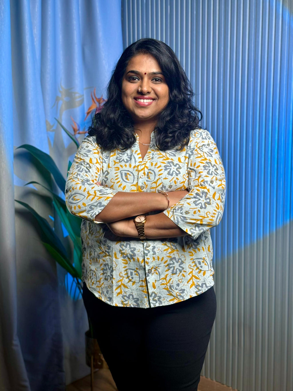 Ivory Bloom Floral Cotton Shirt