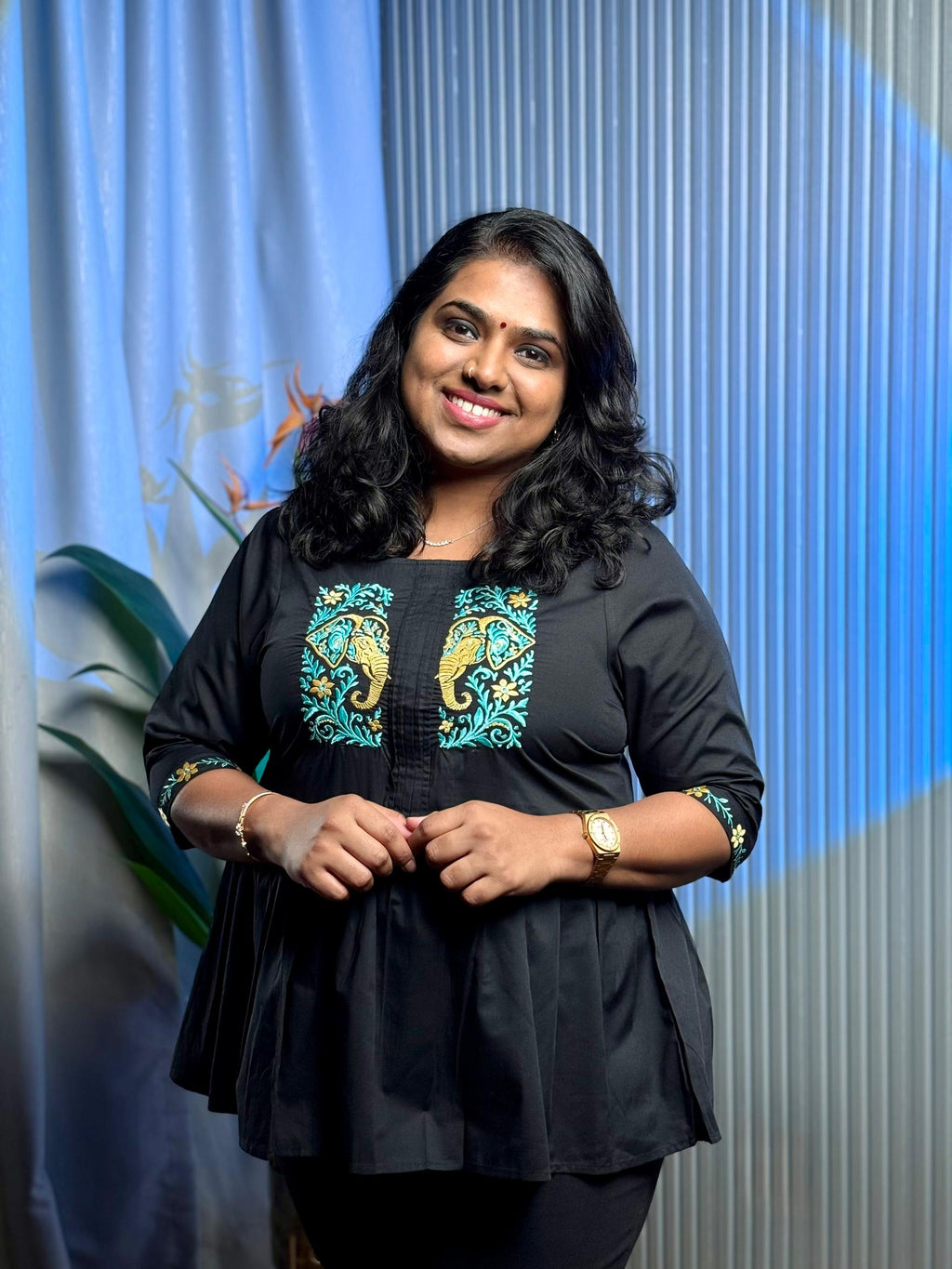 Majestic Elephant Peplum Kurti